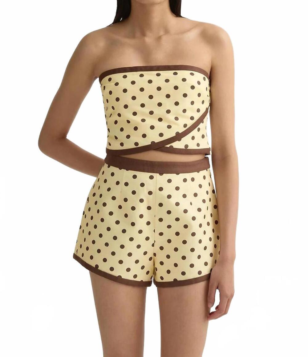NEW POSSE bowie strapless top in tan